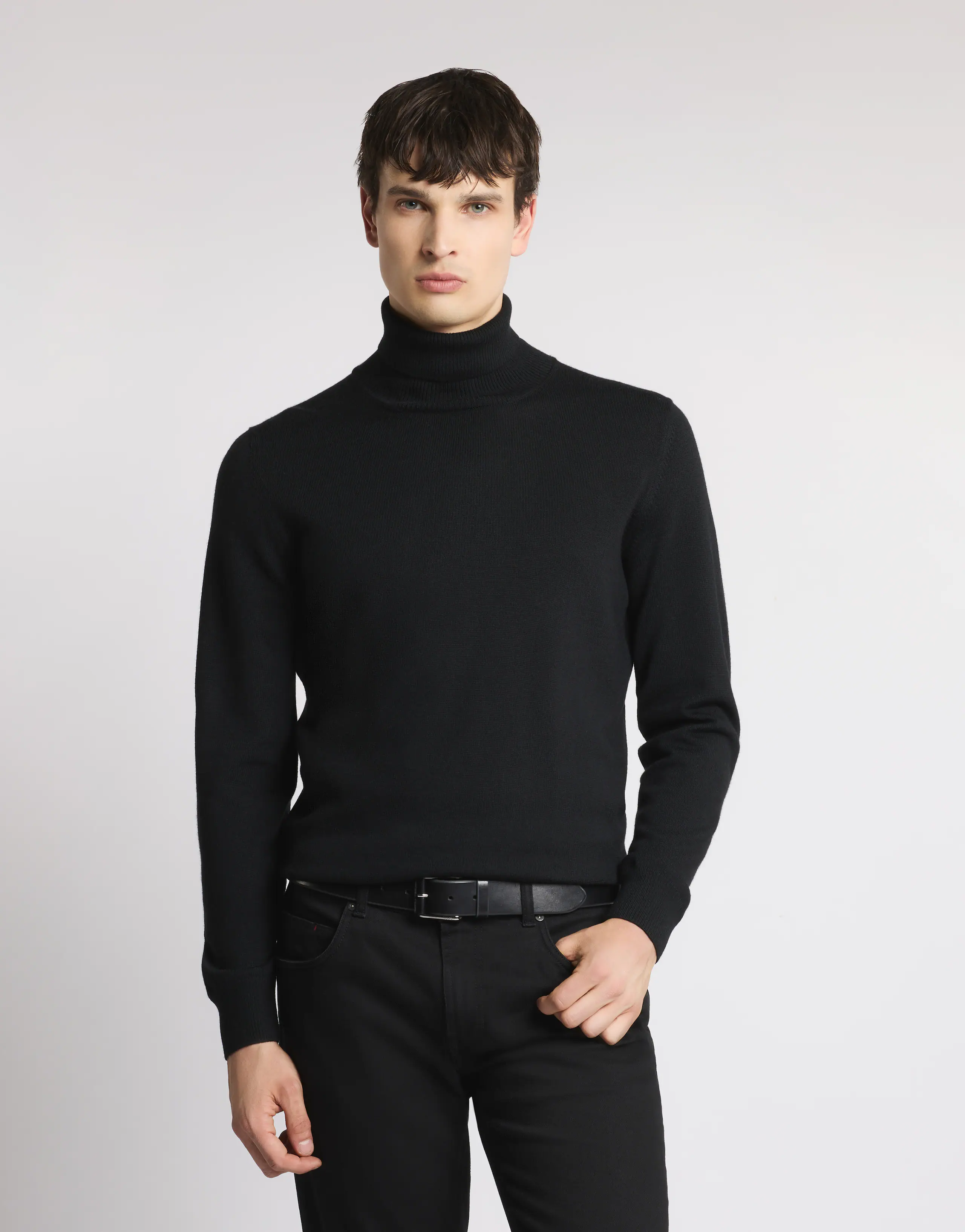 Turtleneck Sweater In Fine Knit Wool