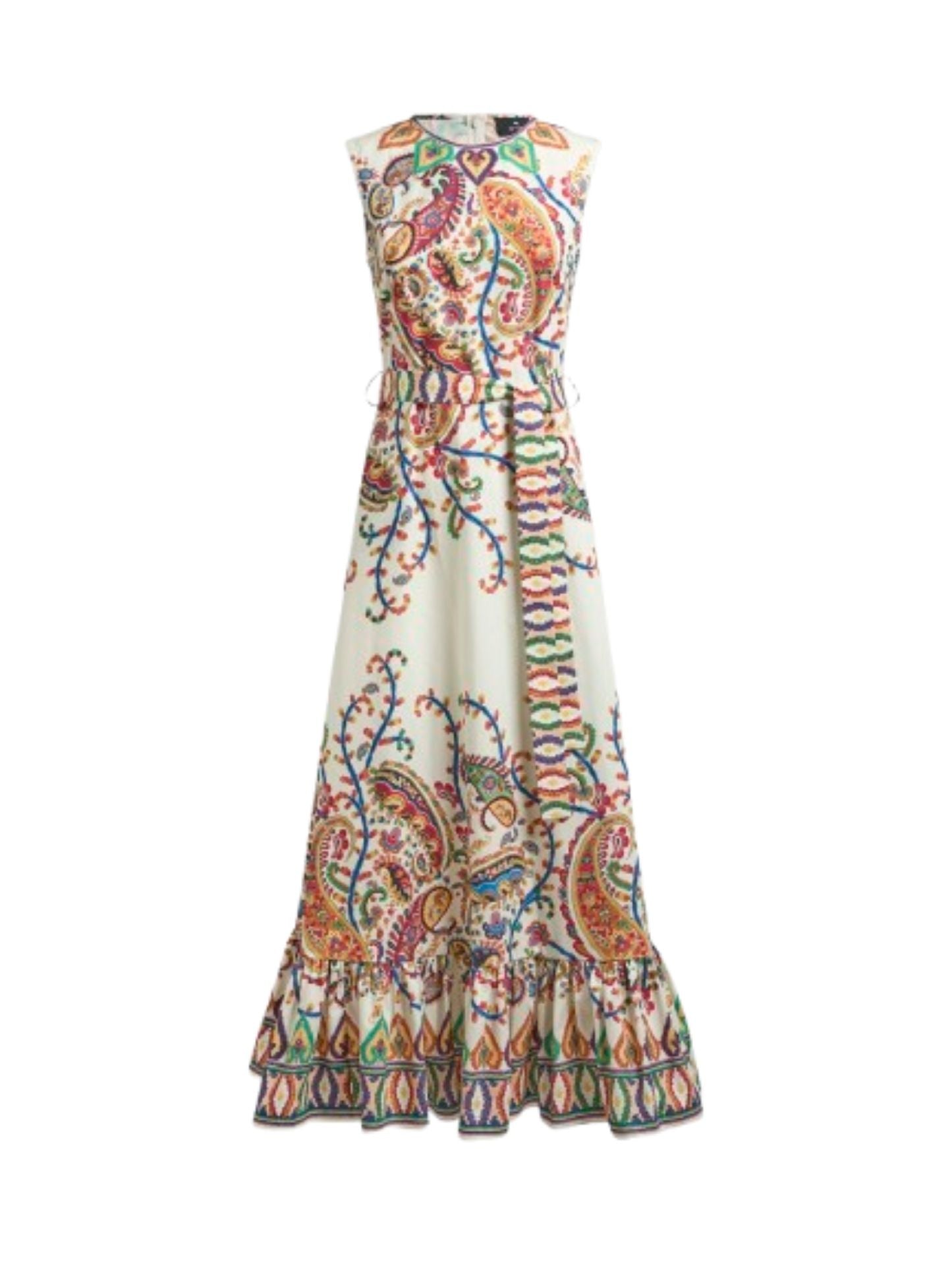 Fit-And-Flare Maxi Dress With Floral