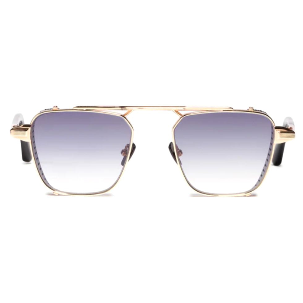 Scotty Geometric Gold-tone Sunglasses with Gradient Blue Lenses