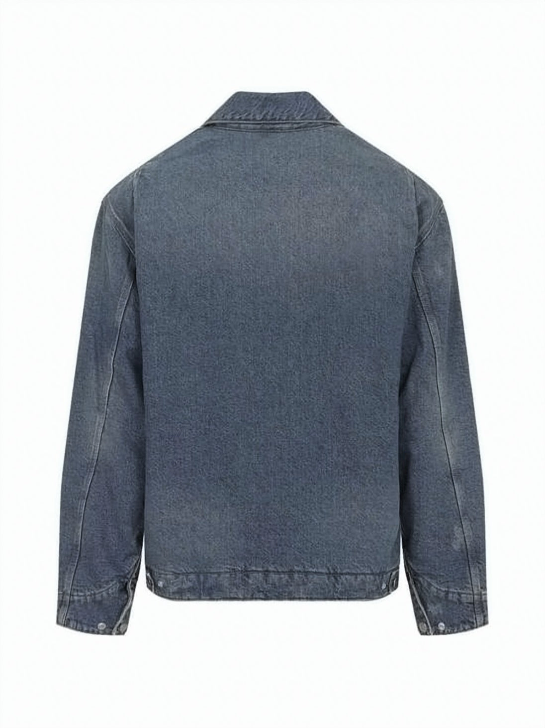 Vintage-Inspired Blue Denim Zip-Up Jacket with Classic Detailing