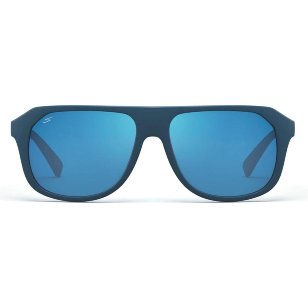 Oatman Bold Rectangular Frame Sunglasses with Vibrant Blue Lenses