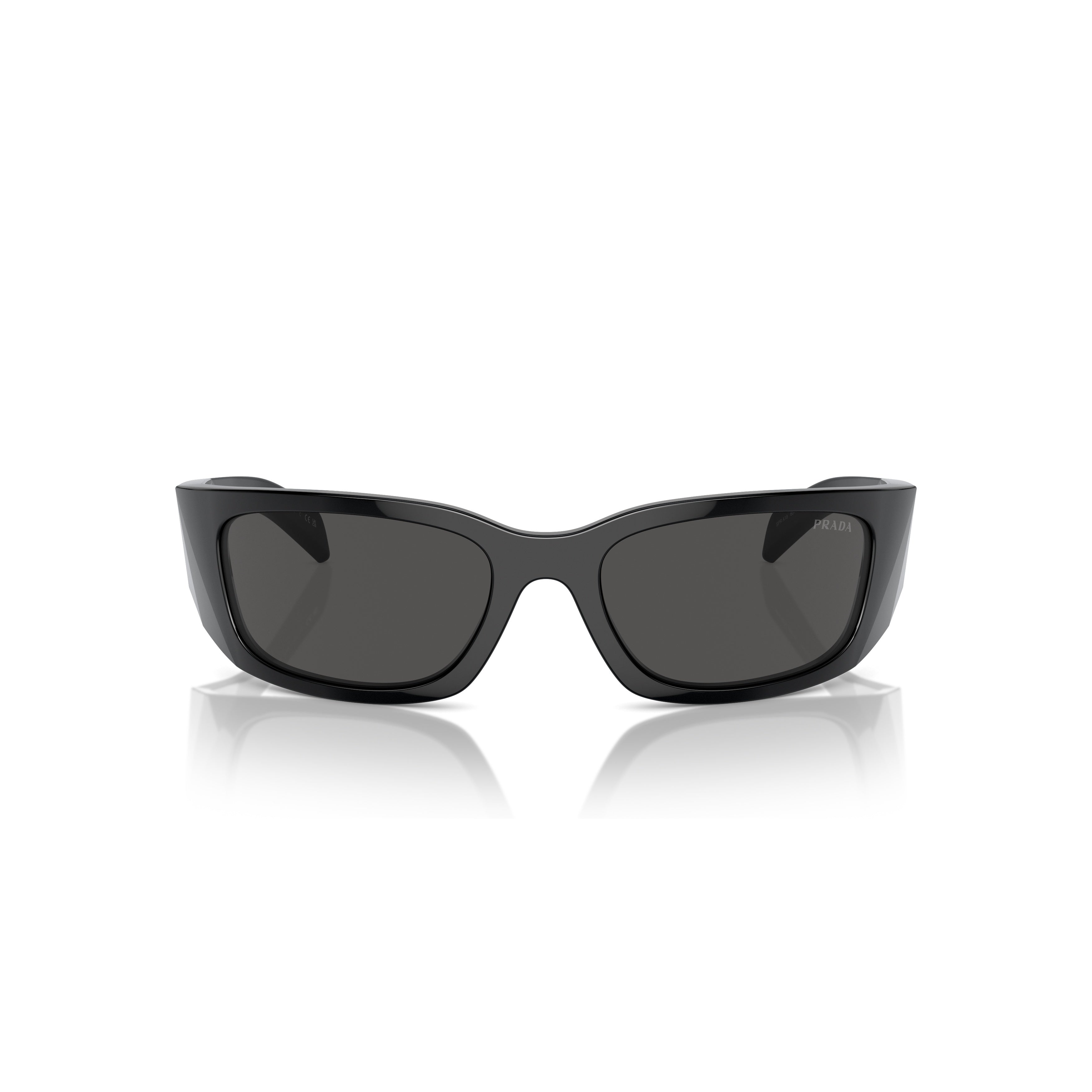Black 0pr A19s Rectangular Faceted Sunglasses