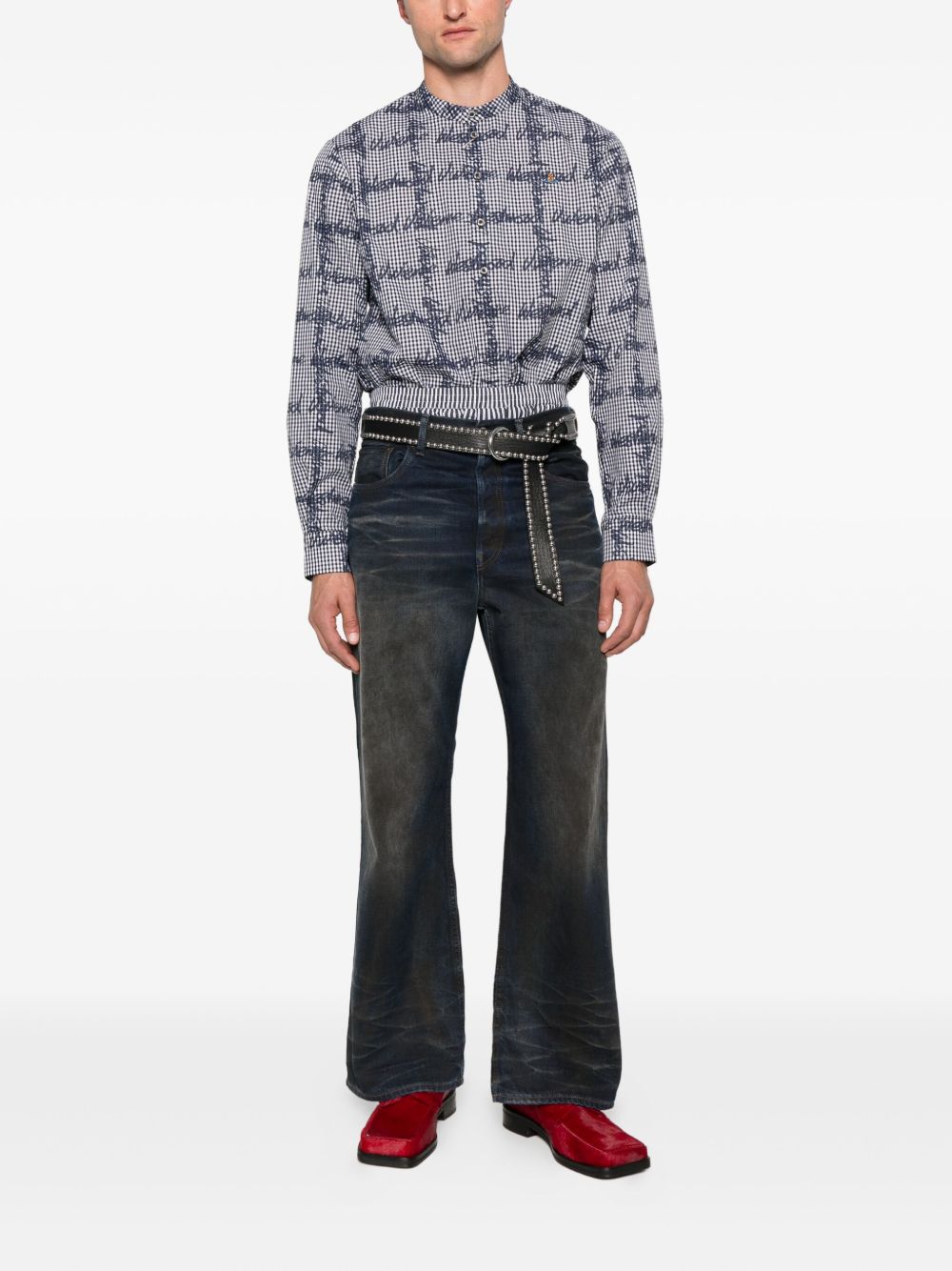 Black Gingham Check Shirt