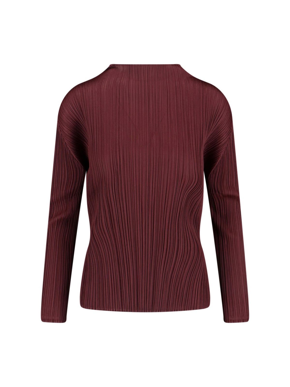 Bordeaux Pleated High-Neck Top