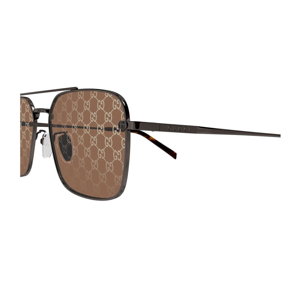 Gg1957Sa Institutional Logo Line Caravan-Shape Gunmetal Sunglasses