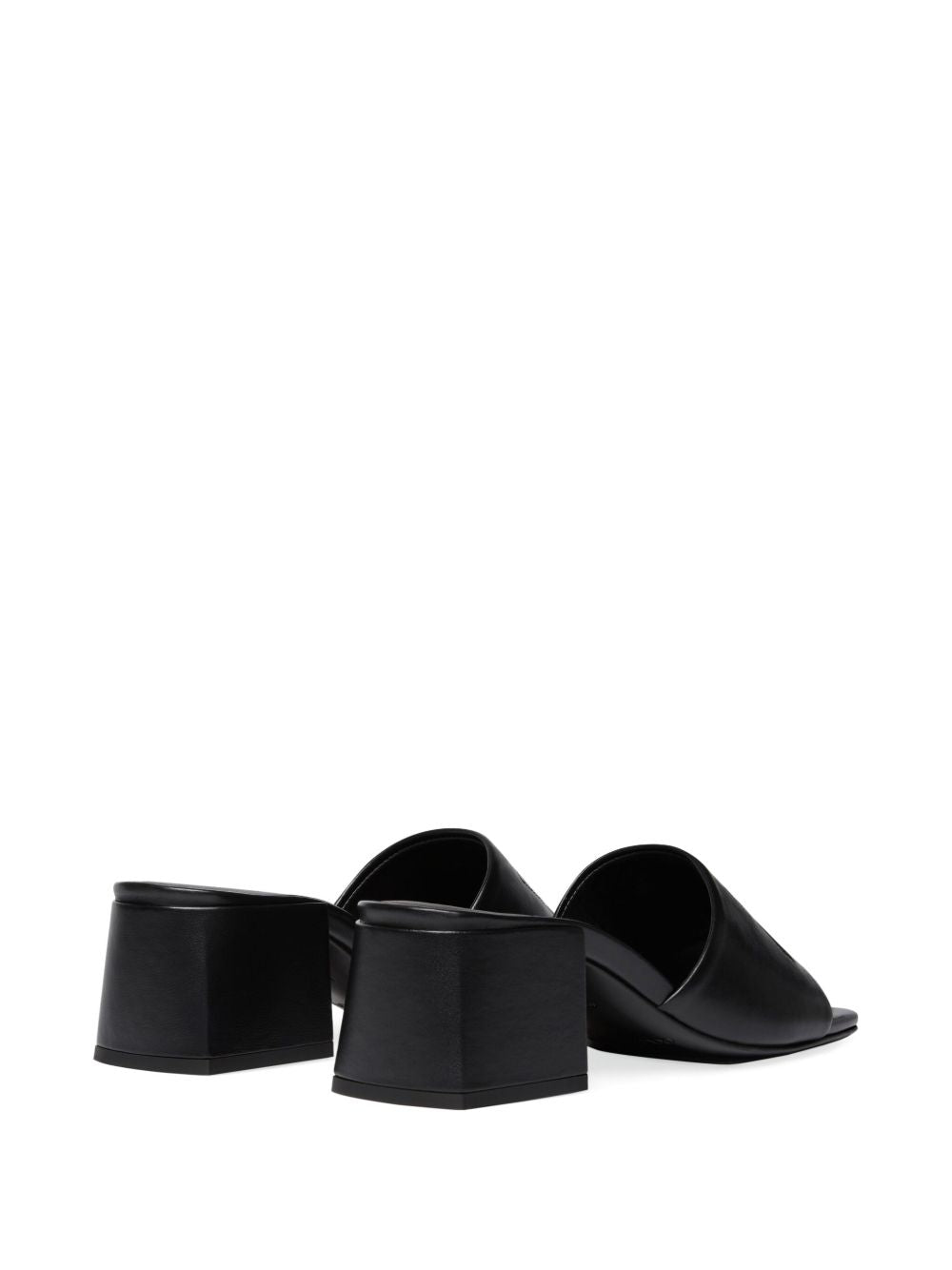 Square Open Toe Black Sandals