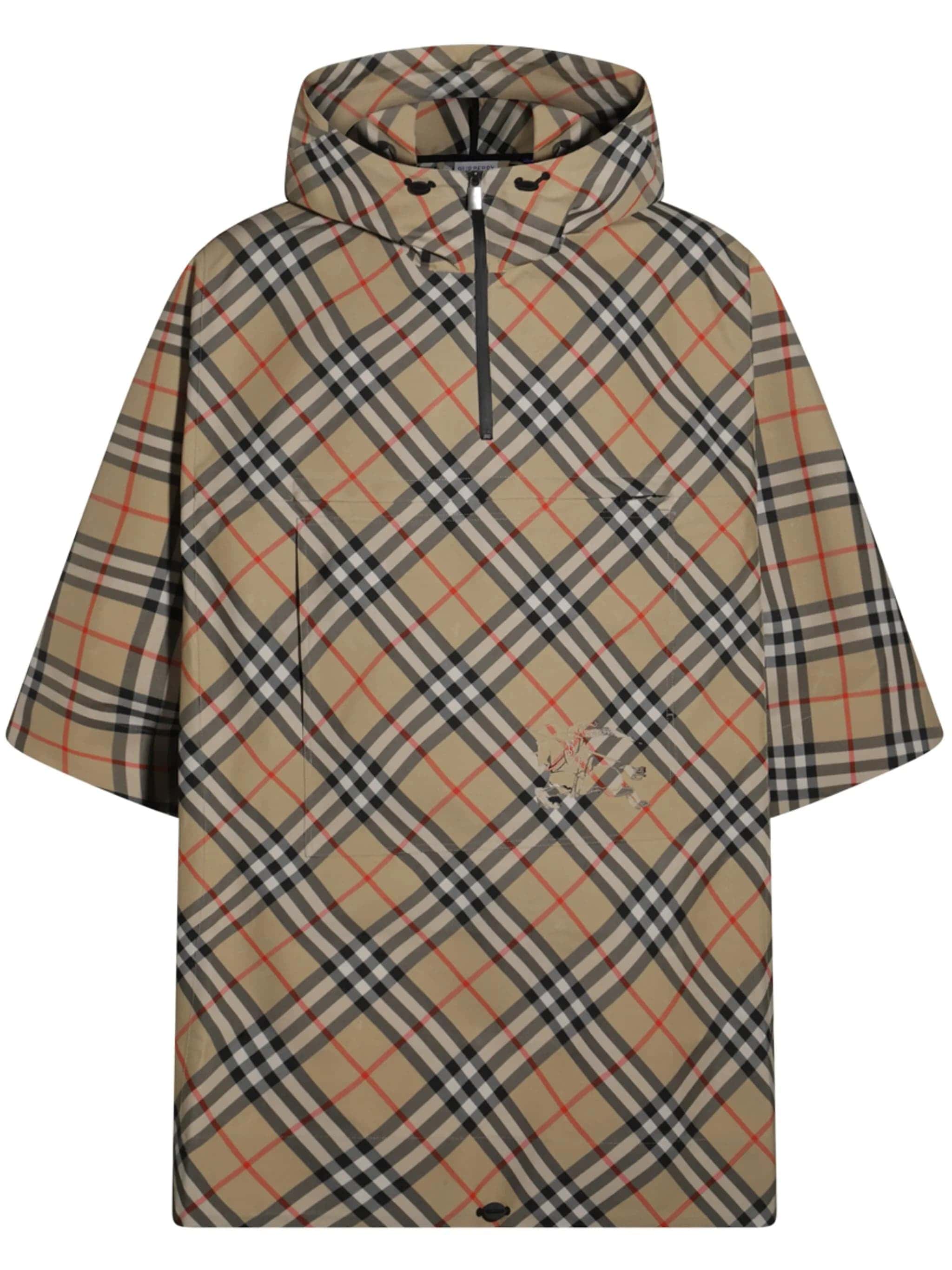 Cady Cape Beige Checkered Cape