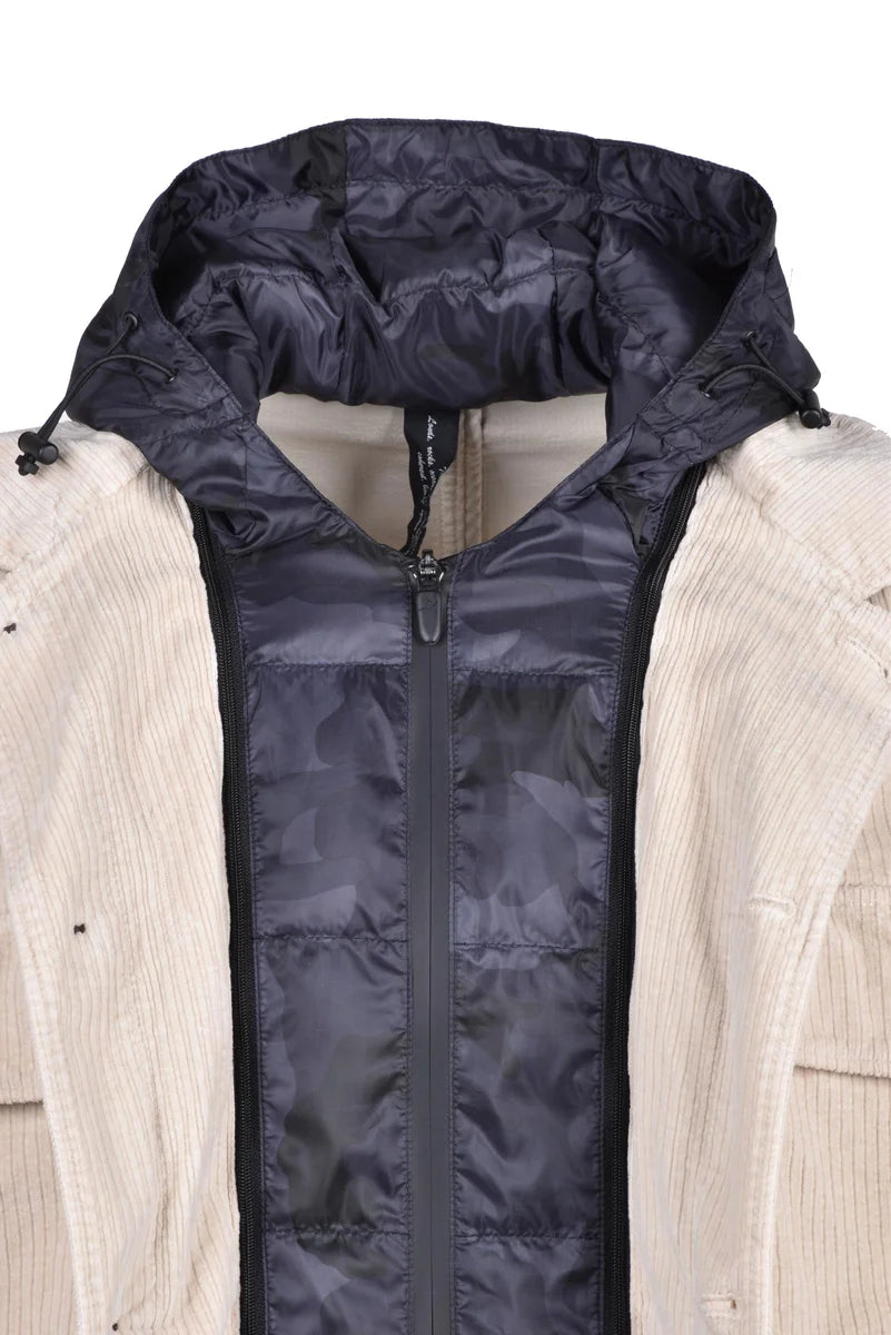 Velvet Shirt Jacket - Beige