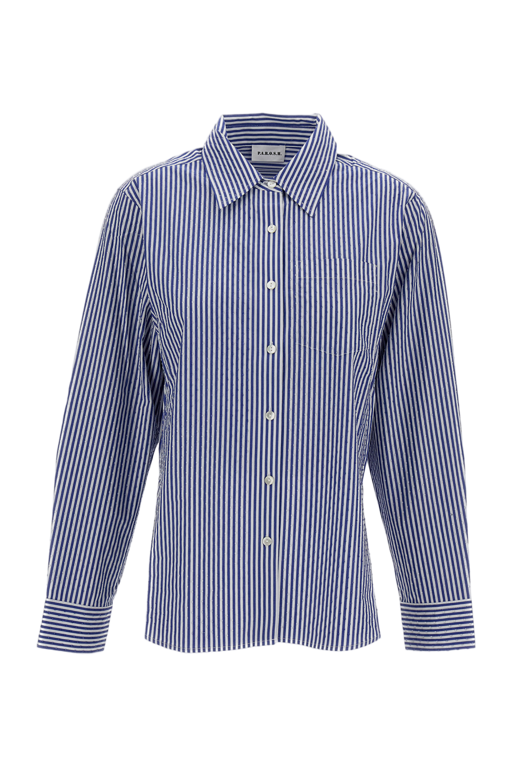 Blue and White Striped Cotton Shirt