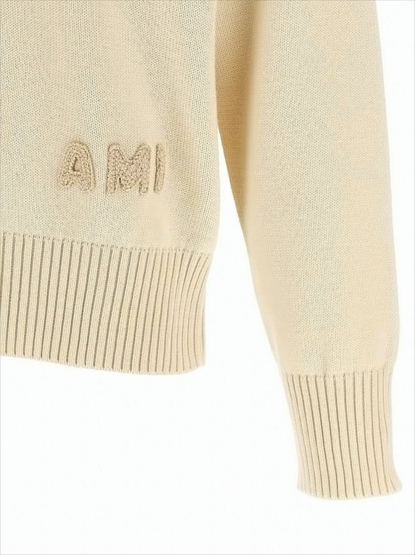 Knit Sweater with Ribbed Cuffs