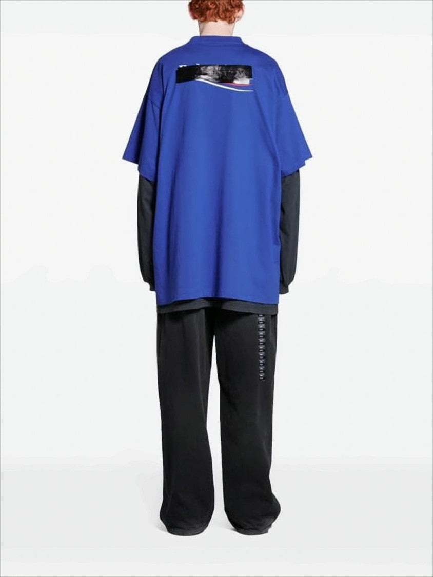 Blue Loose-Fit Balenciaga T-Shirt