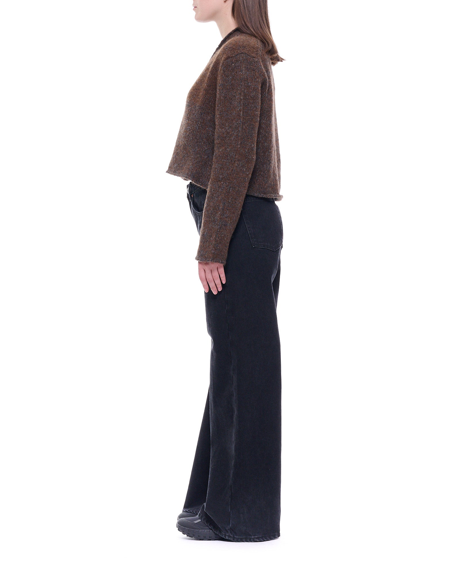 Boxy Alpaca-Blend Sweater With V-Neckline