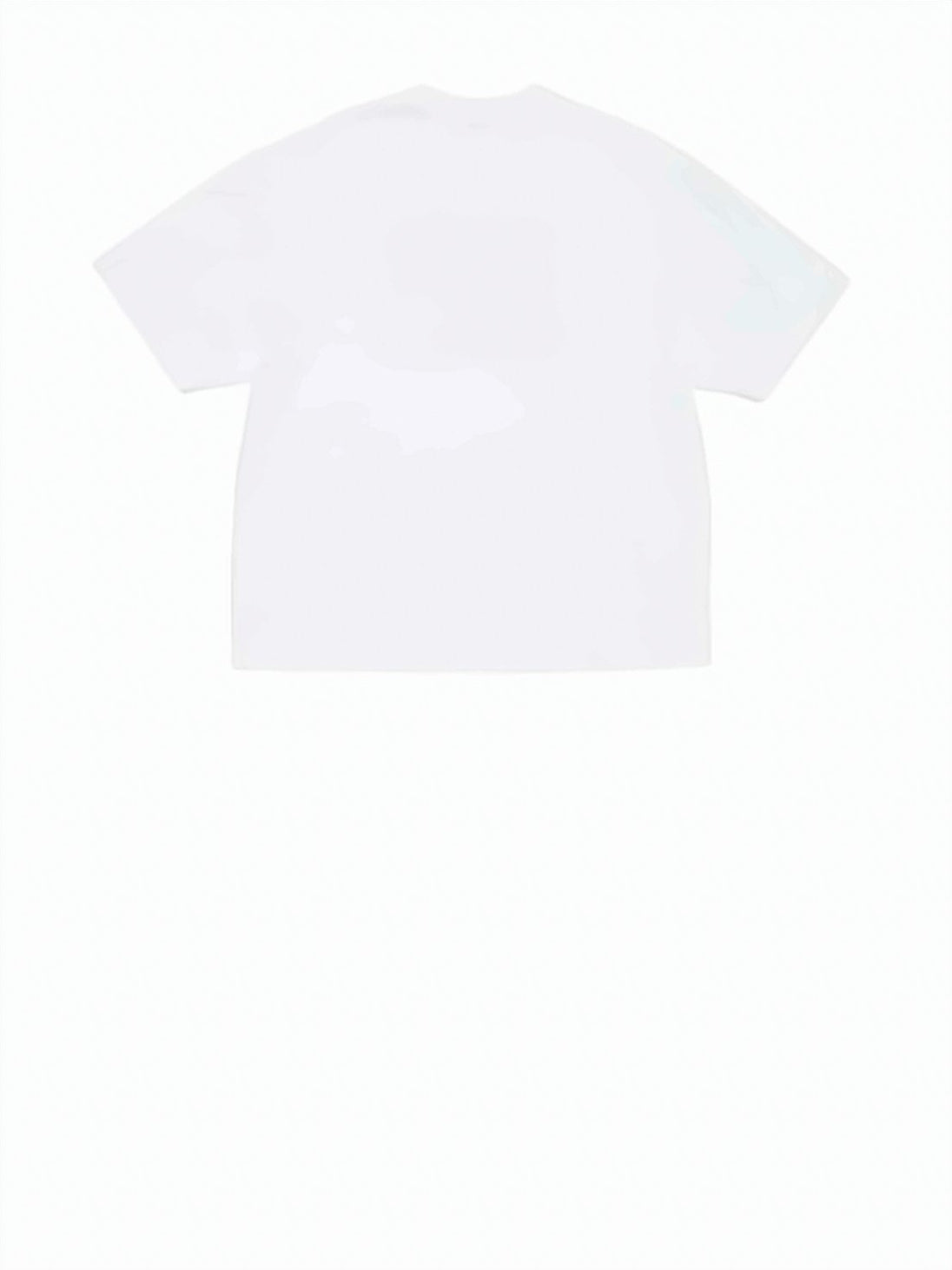 Rectangular Graphic Patch T-Shirt with Classic Crew Neckline