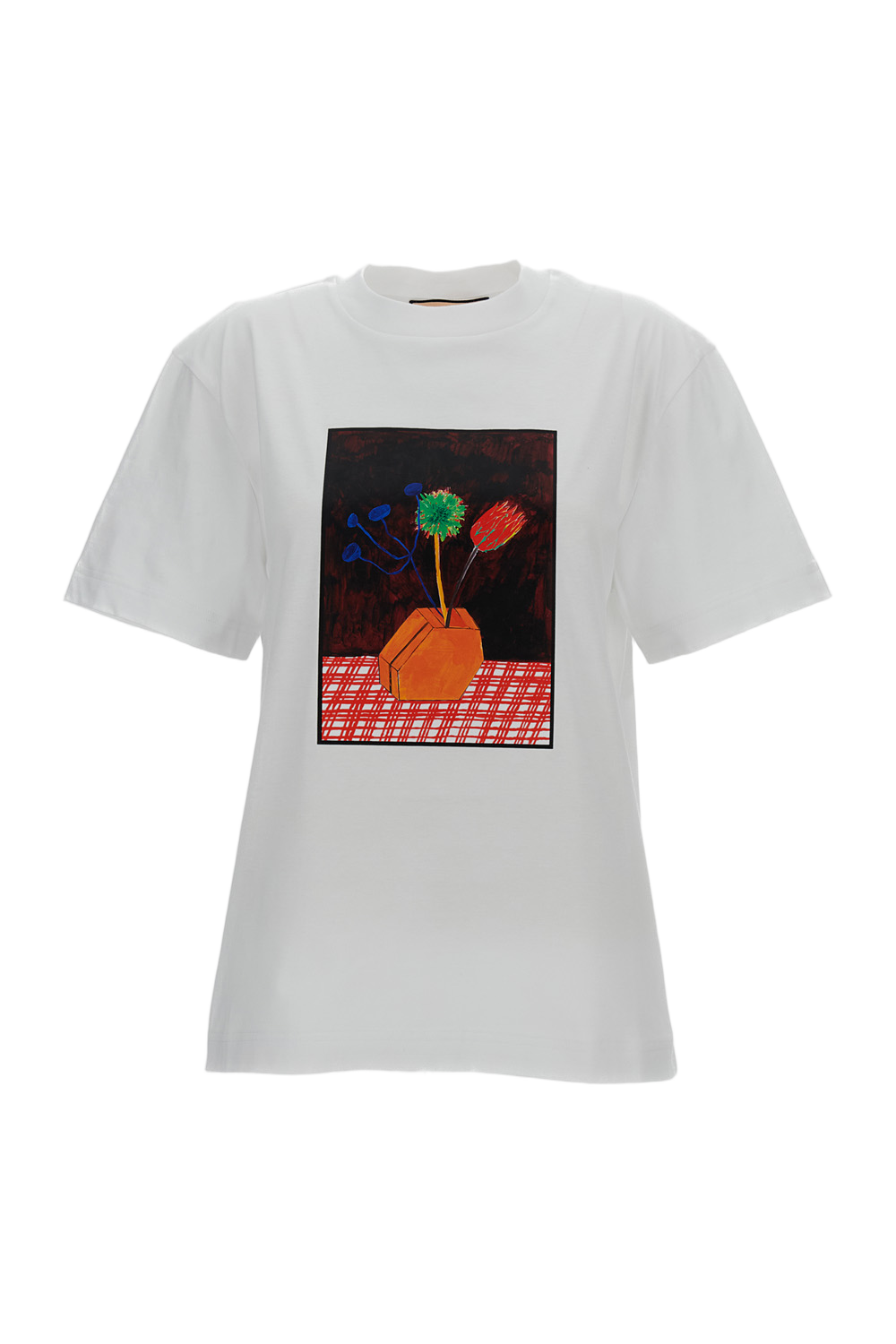 Boxy-Fit Multicolor Printed Crew-Neck T-Shirt