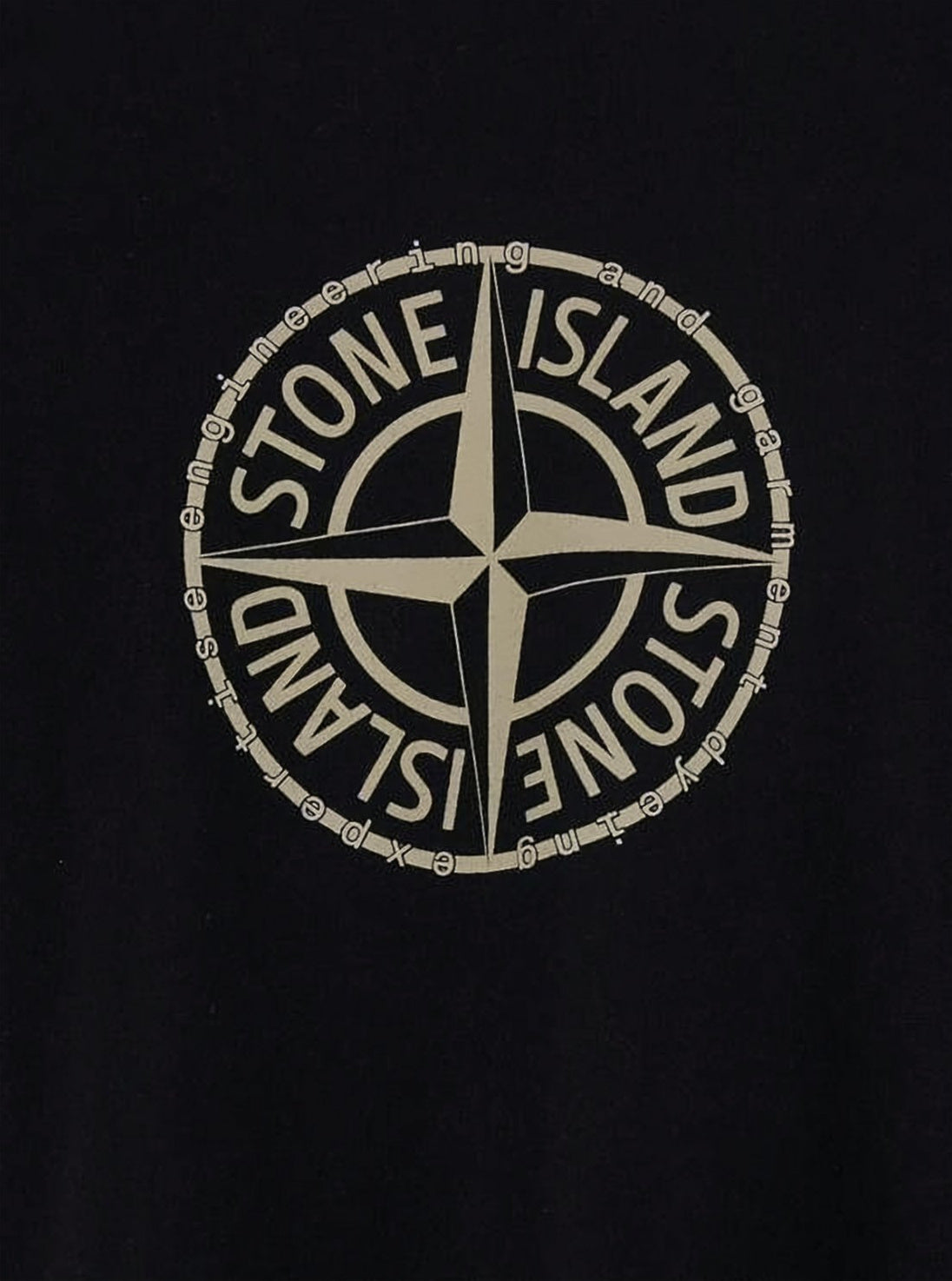 Black Short-Sleeve T-Shirt With Circular Emblem And Relaxed Fit