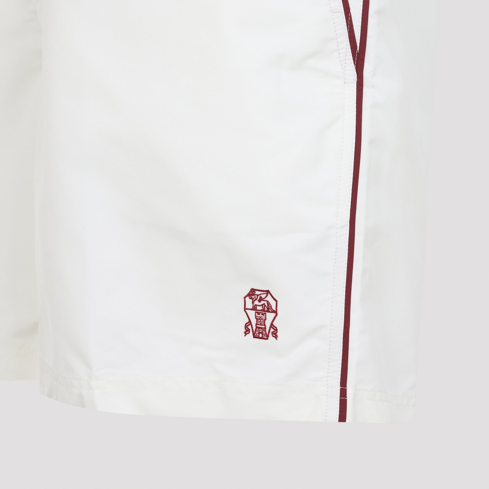 Minimalist White Shorts With Contrast Trim