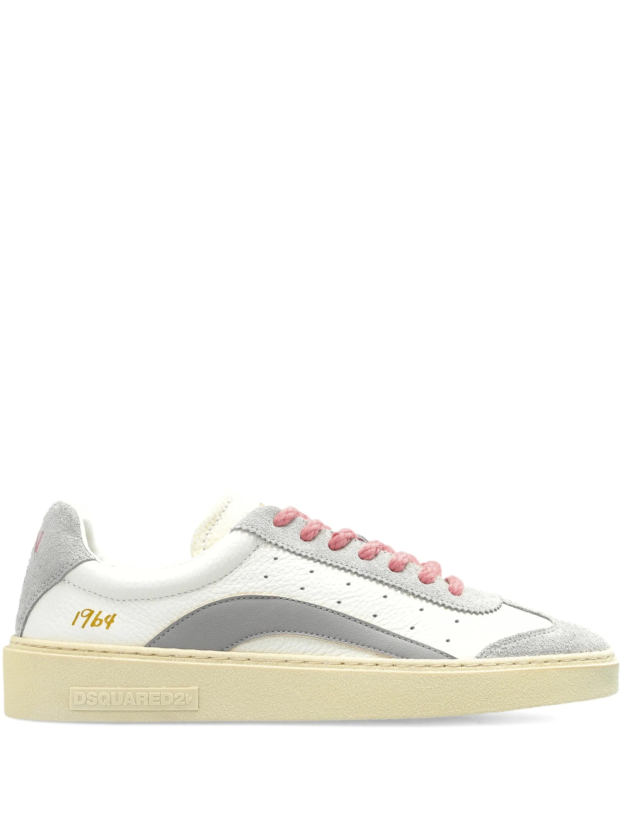 White/Grey Low-Top Suede Texture Sneakers