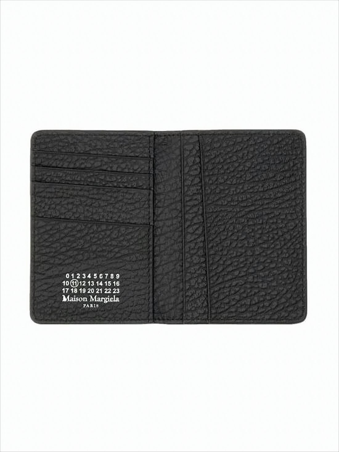Pebbled Calfskin Cardholder with Numeric Logo Detail