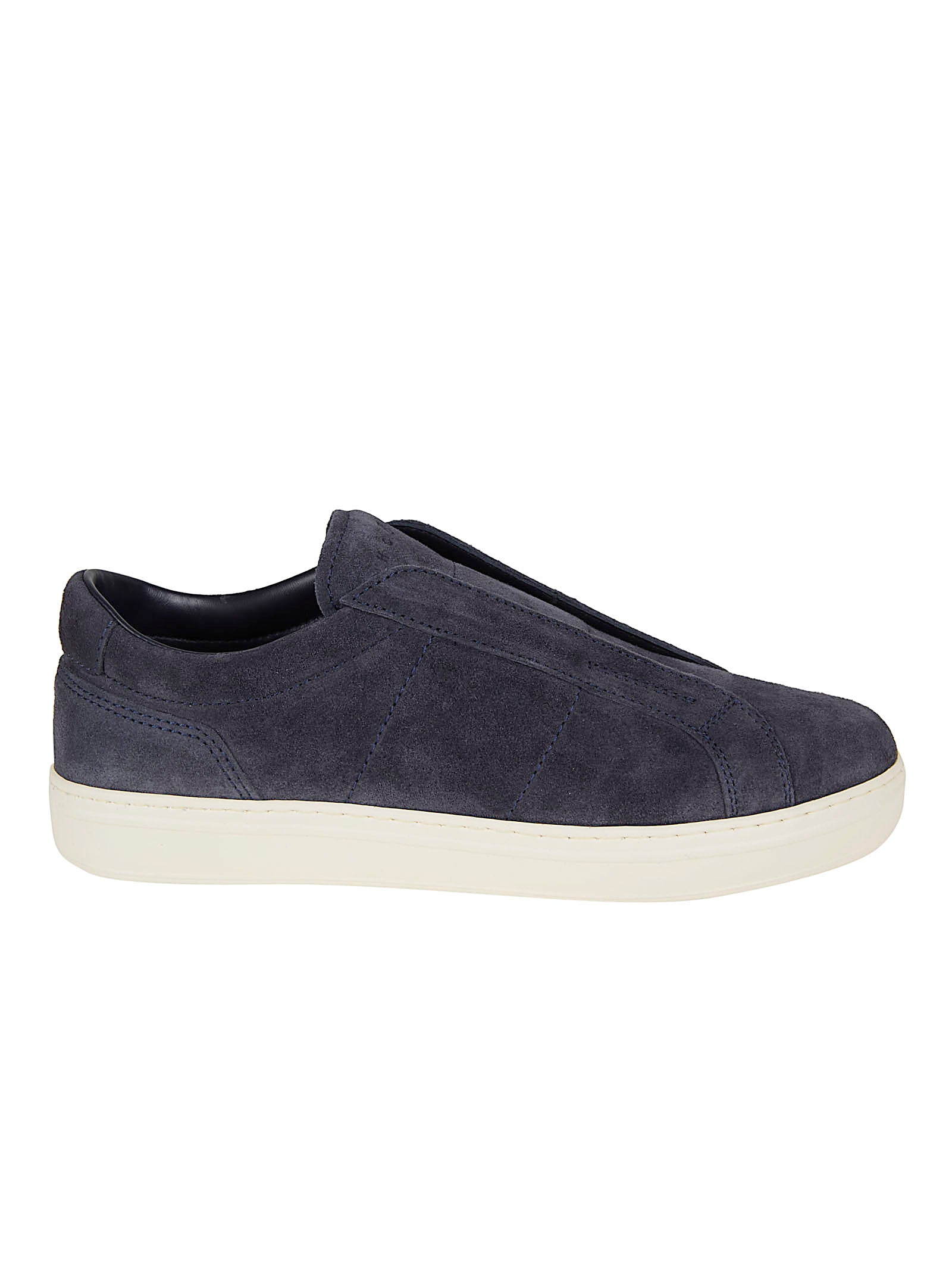 Blue Suede Slip-On Sneakers