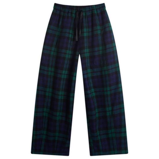 Relaxed Fit Tartan Plaid Wide Leg Pants