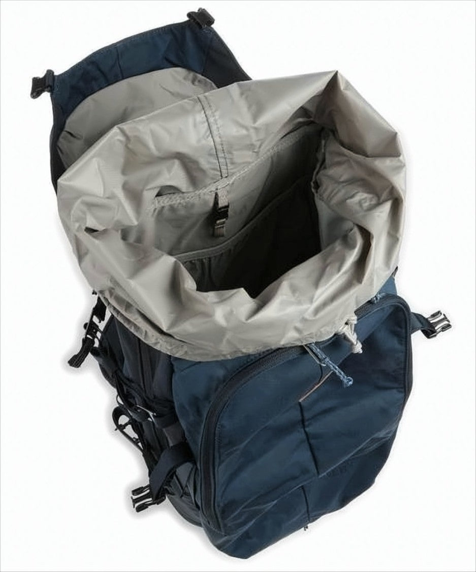 Structured Blue Backpack with Multiple Compartments