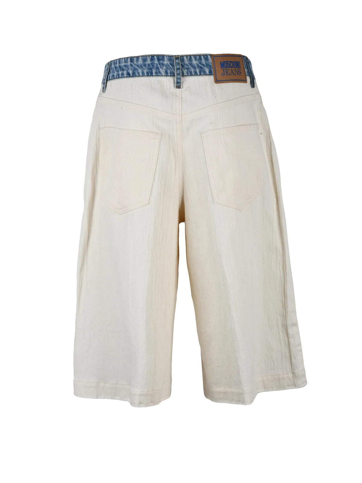 Blue/White Cotton Hemp Elastane Bermuda Shorts