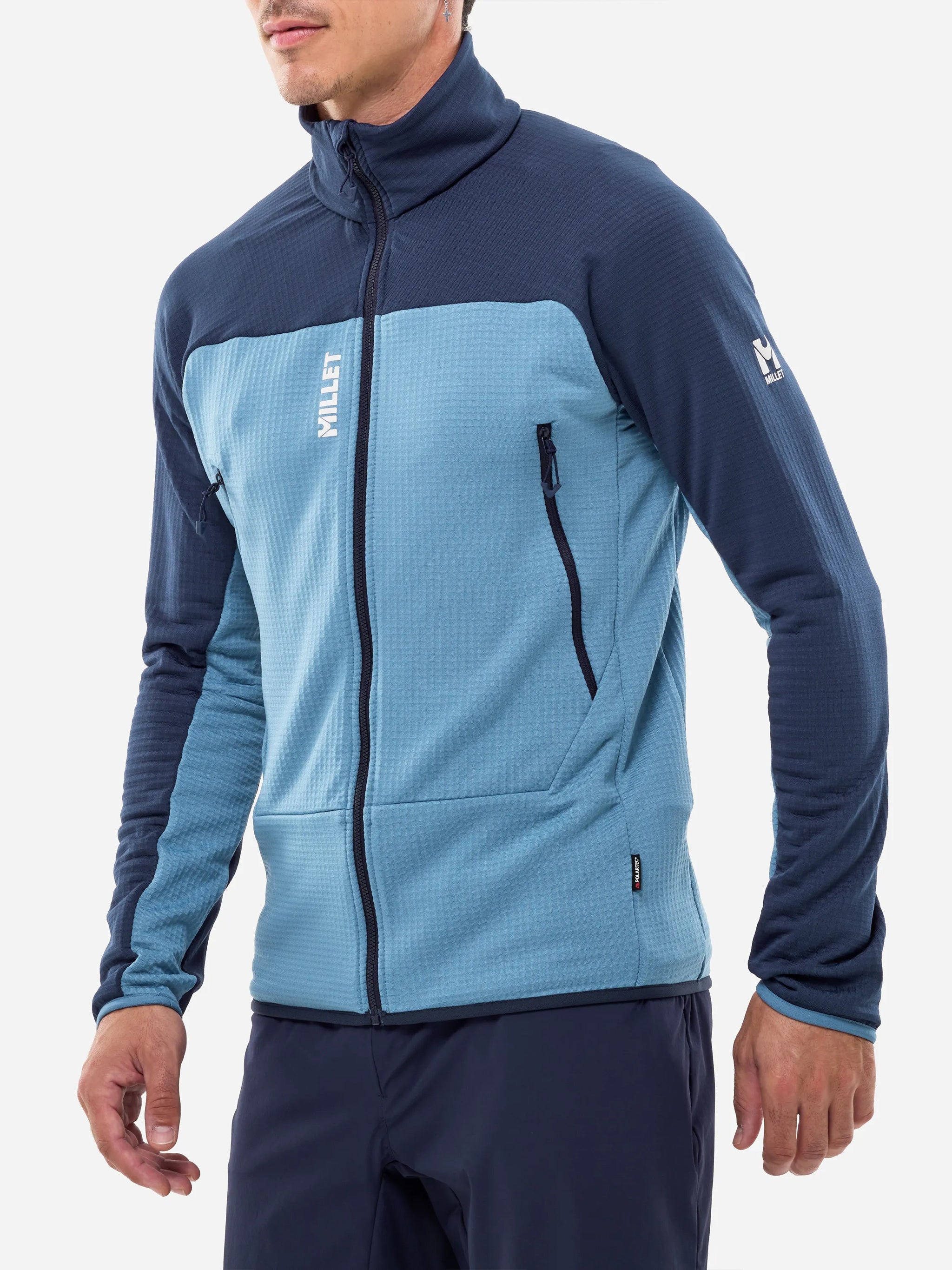 Blue Fusion Grid Textured Active Jacket