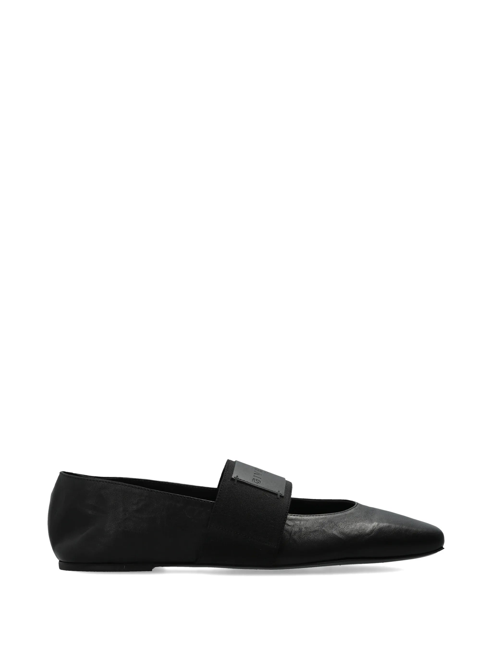 Sliced Square Pointed Black Ballerina Flats