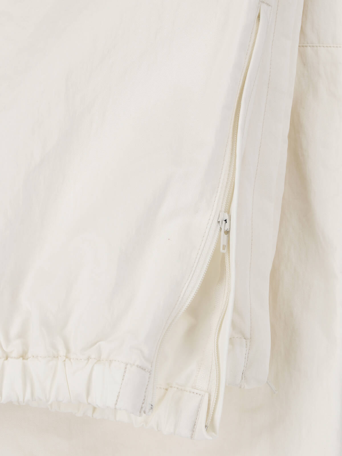 Cream Wide-Leg Mid-Rise Drawstring Trousers