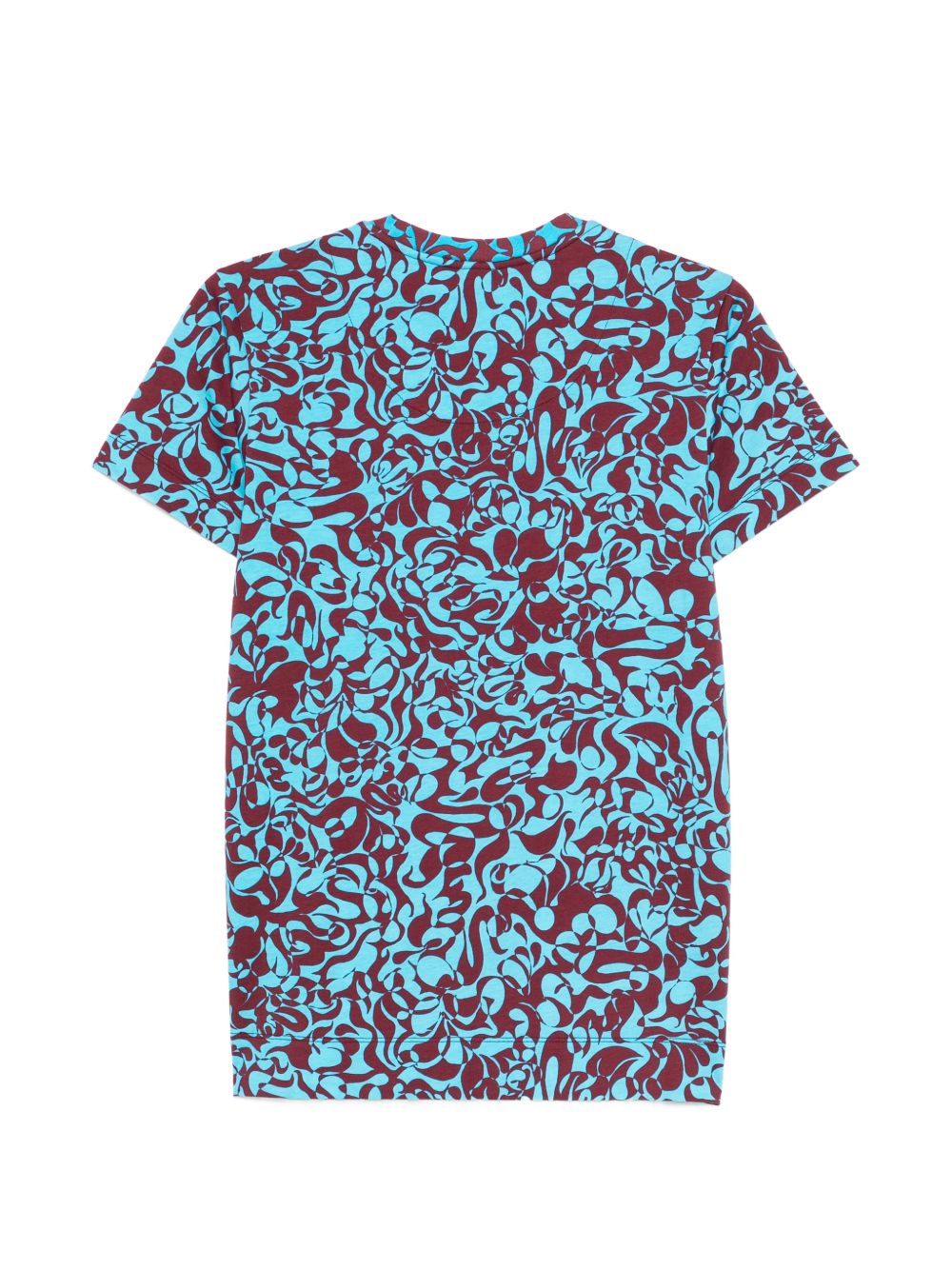 Blue All Over Print Crew Neck T-Shirt