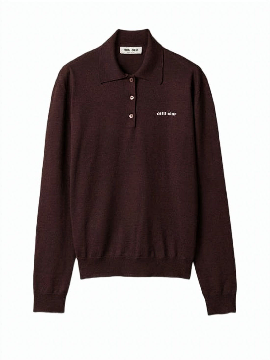 Wool Knit Polo Shirt with Classic Collar