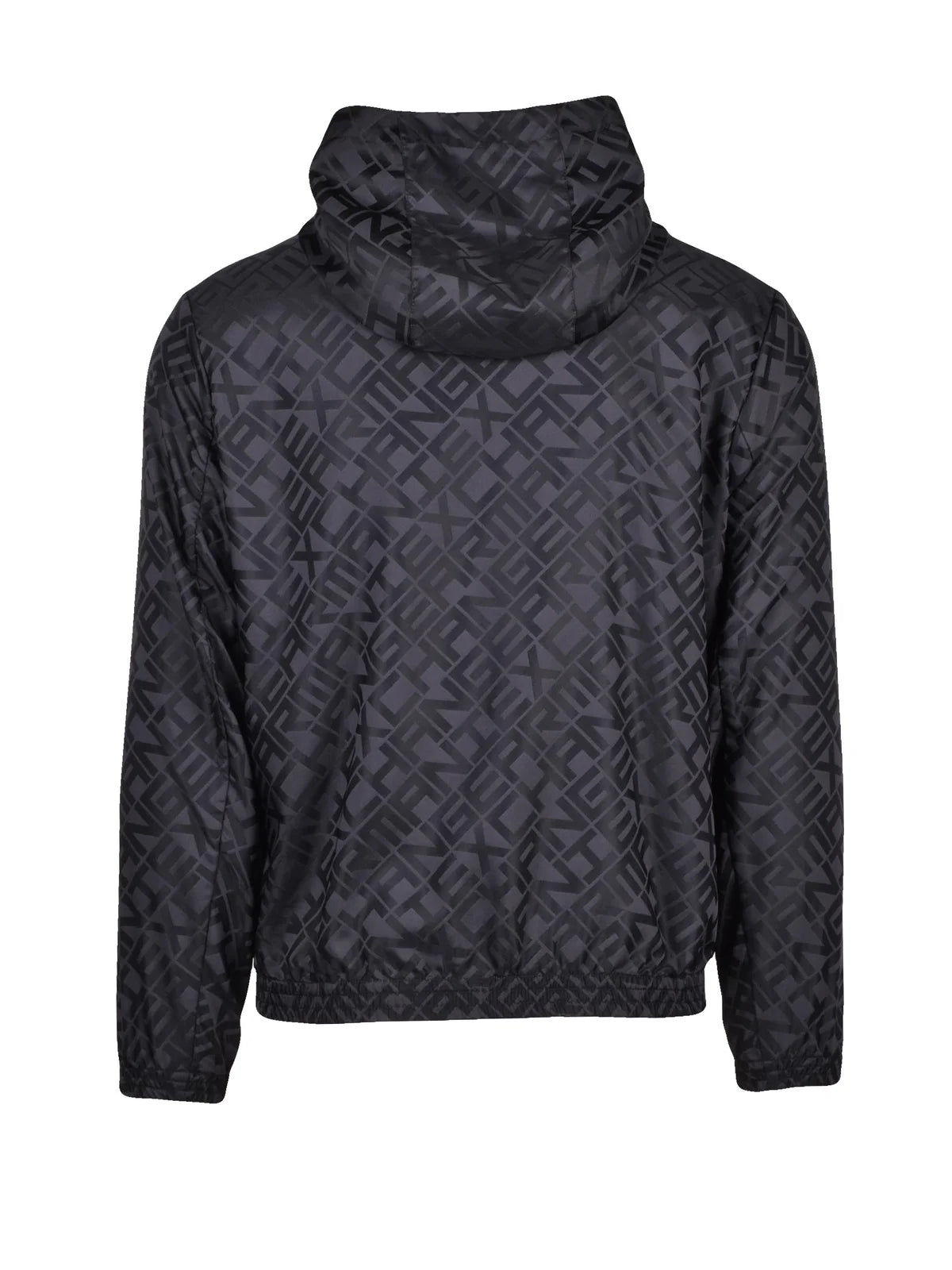 Black Polyester Windbreaker Jacket