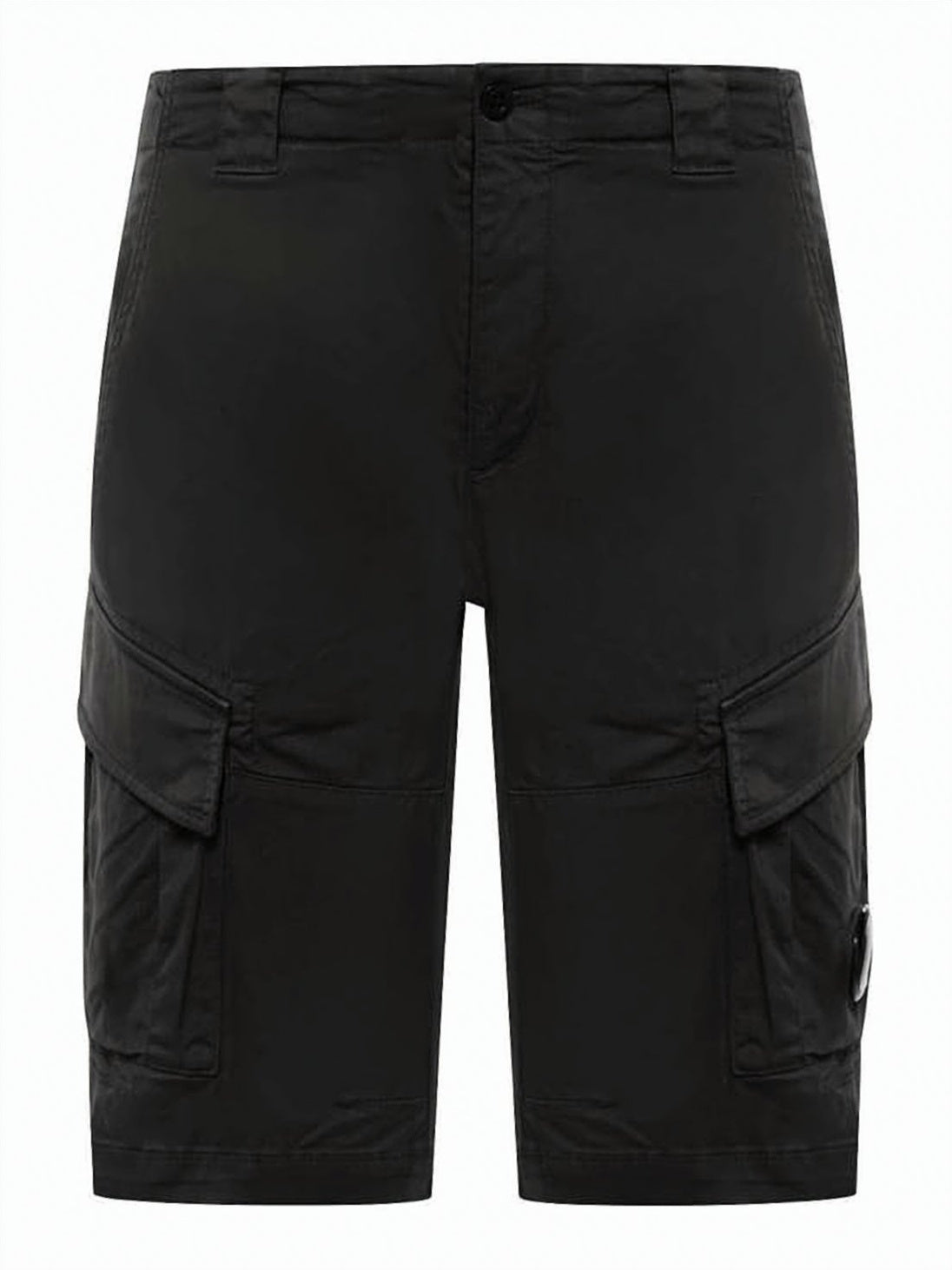 Structured Black Shorts with Utility Pockets