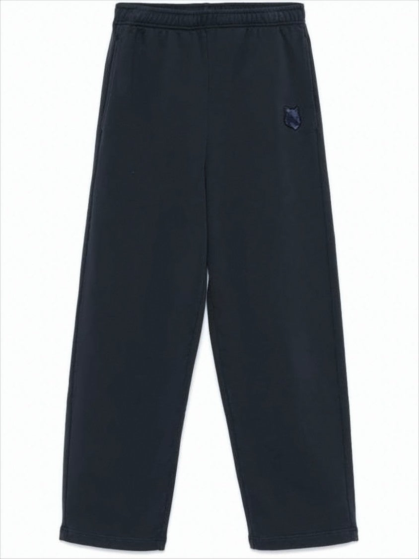 Relaxed-Fit Black Cotton Joggers With Embroidered Detail