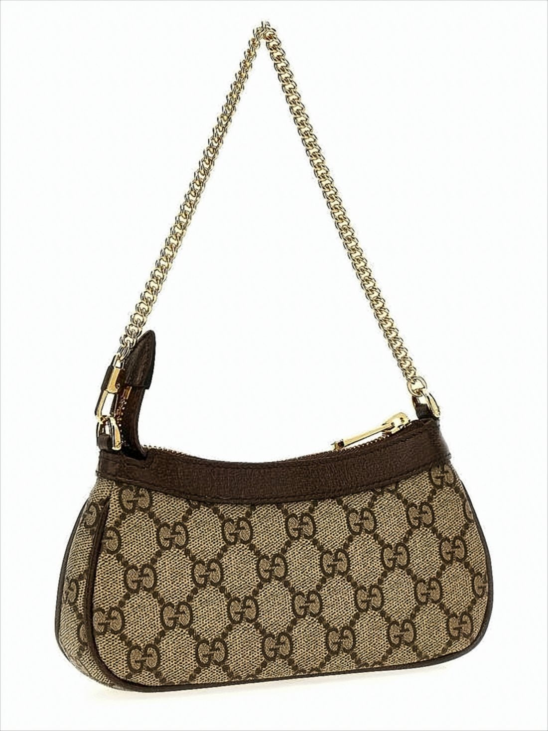 Classic Monogram Canvas Shoulder Bag with Gold-Tone Details