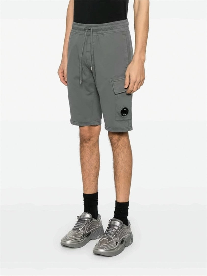 Relaxed Fit Cotton Shorts with Flap Pocket