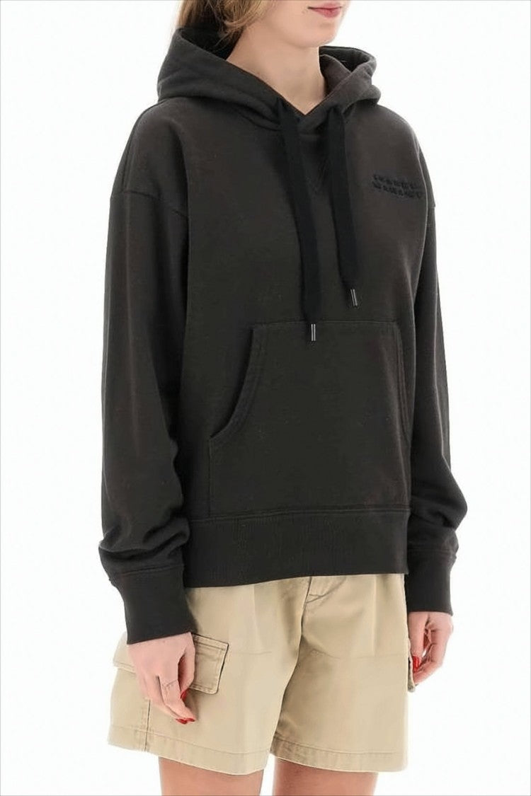 Relaxed Fit Black Hoodie with Drawstring