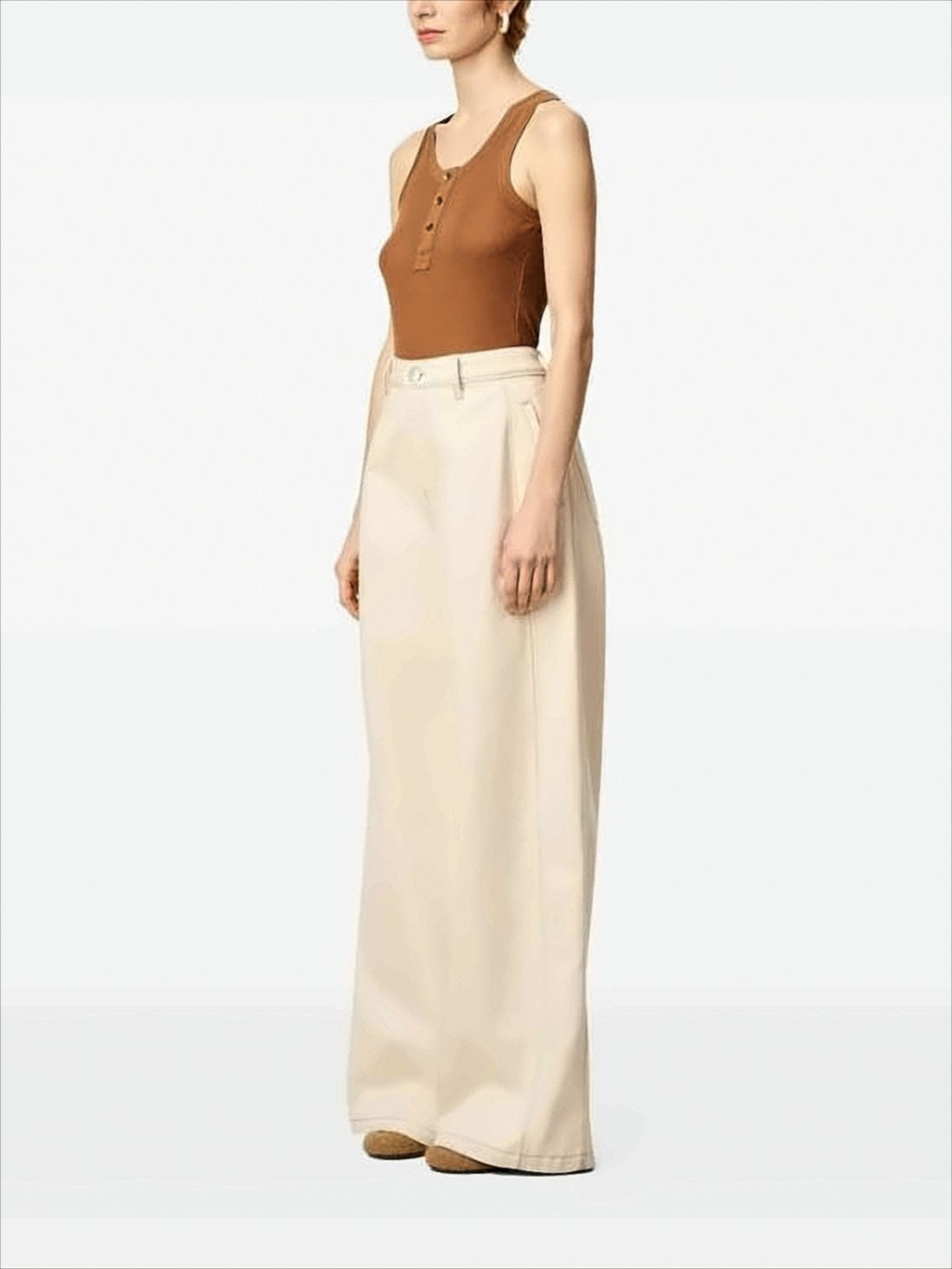 High Waist Wide-Leg Pants with Seam Detailing