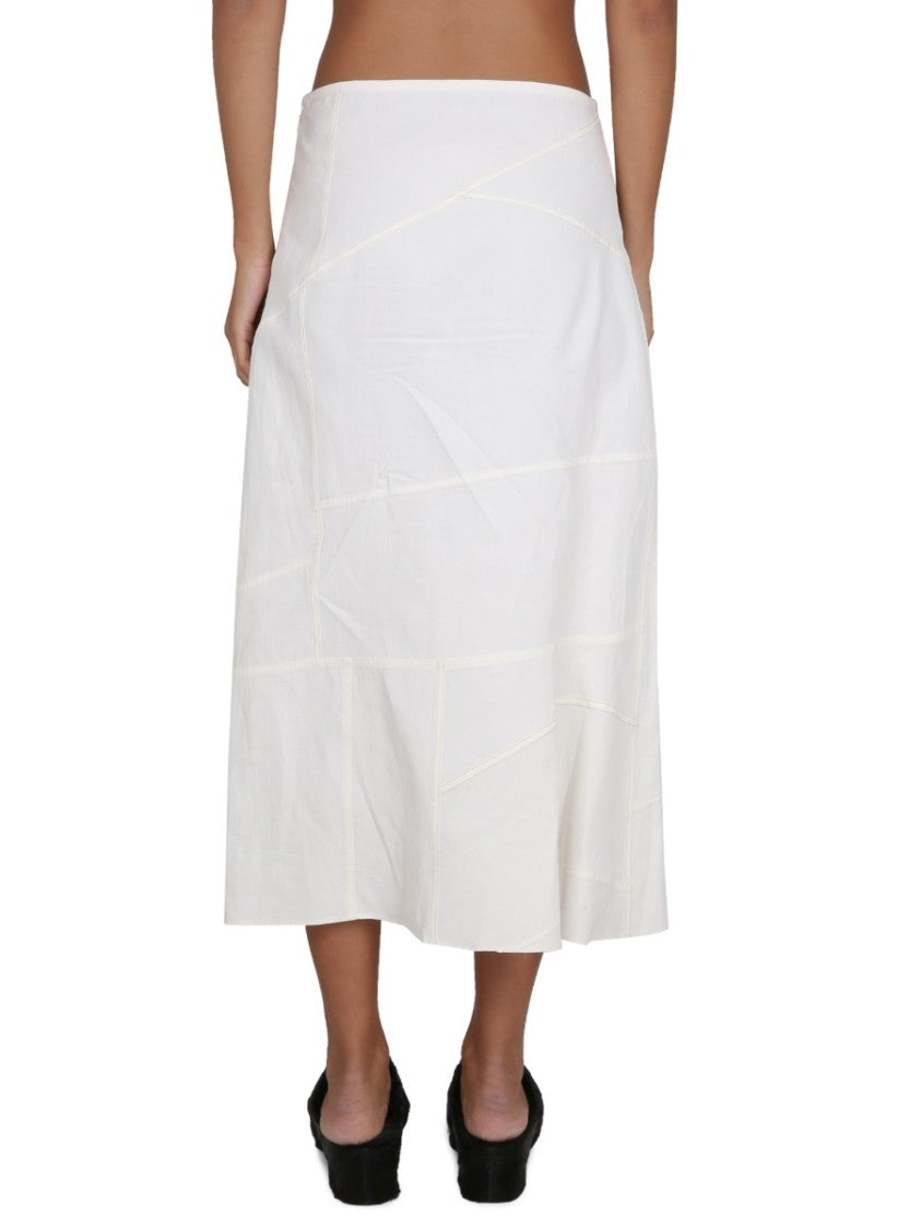Patchwork Cotton Maxi Skirt With Flowing Silhouette