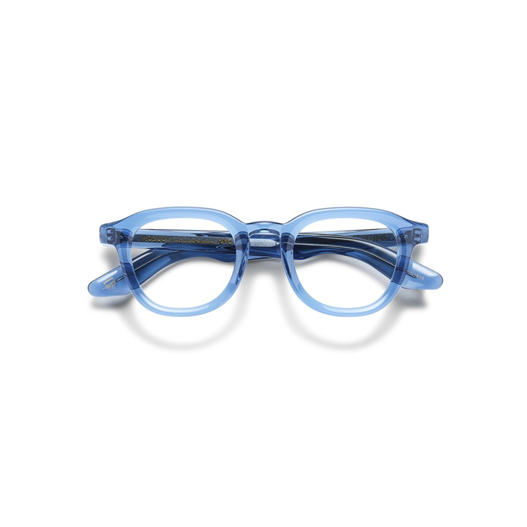 Or-Dah-O Dahven Translucent Blue Acetate Eyeglasses with Keyhole Bridge