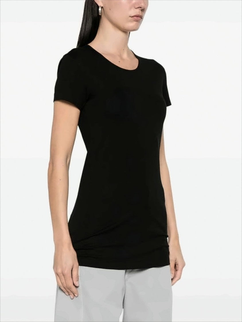 Fitted Short-Sleeve Cotton T-Shirt with Round Neckline