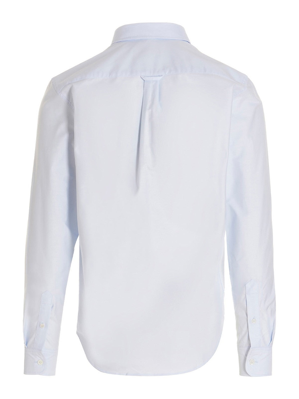 Long-Sleeve Button-Up Shirt With Classic Collar And Embroidered Charm