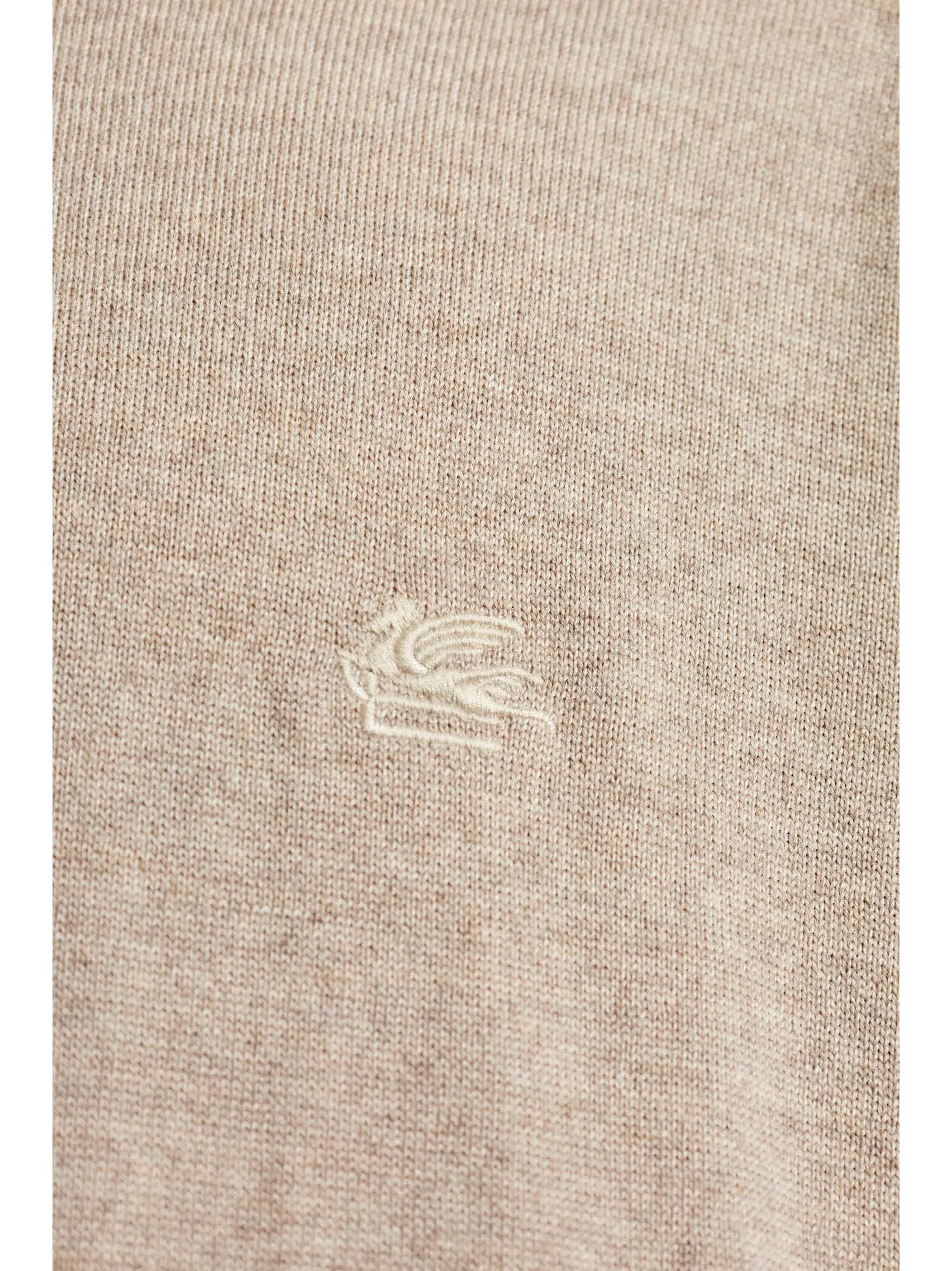 Crew Neck Neutral Beige Wool Sweater