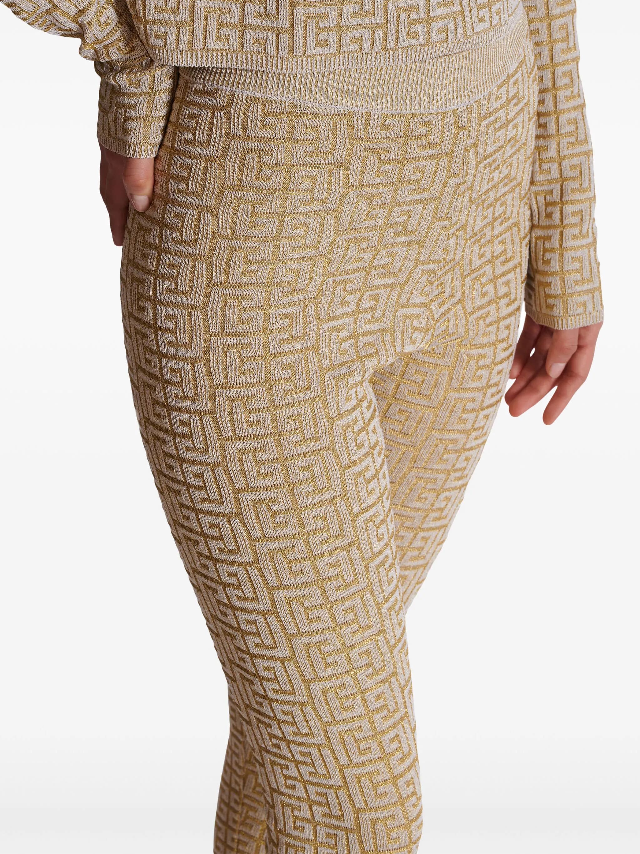 Neutral Leggings High-Waisted Knit Leggings