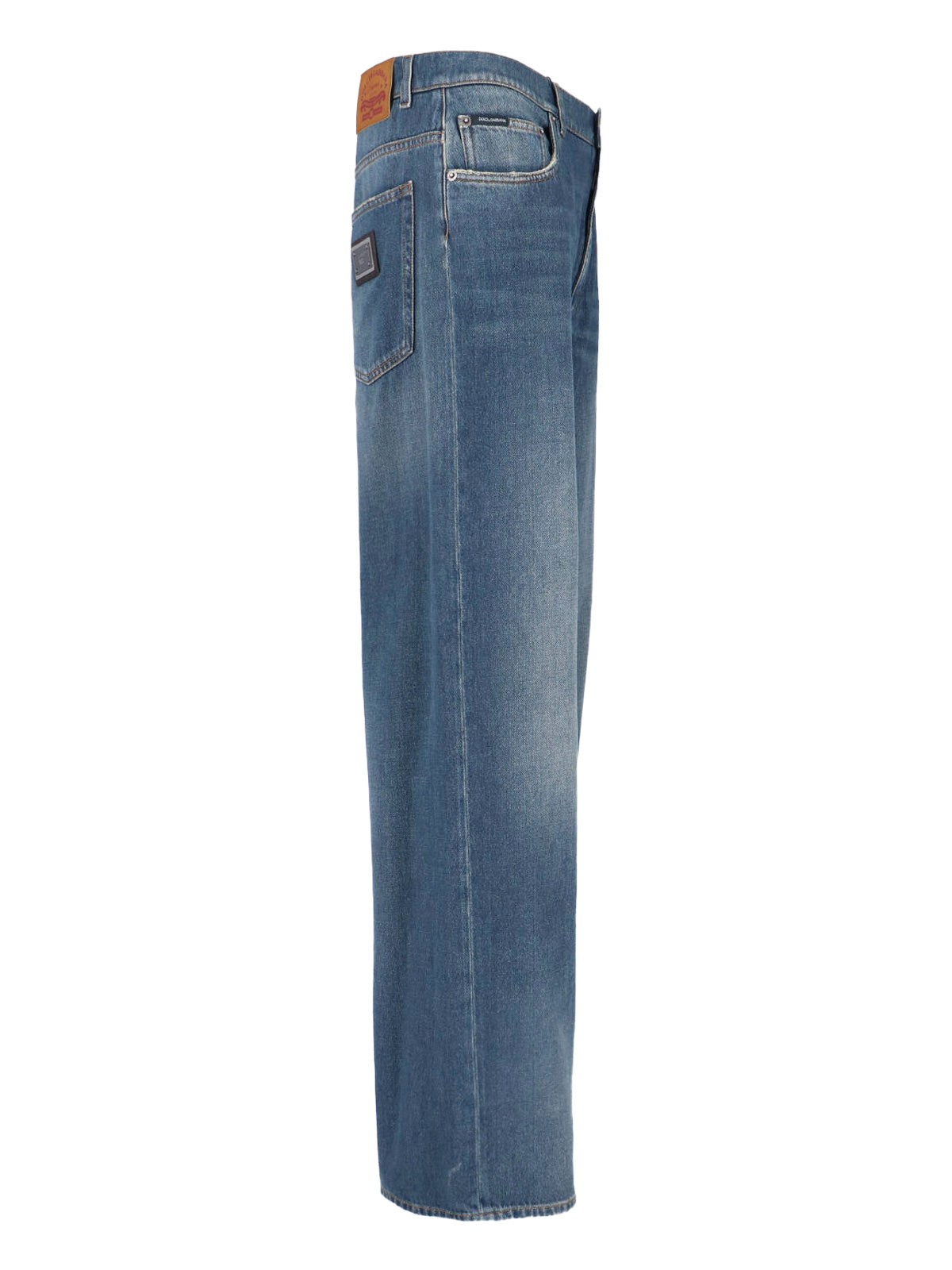 Blue Mid-Rise Straight-Leg Denim Jeans