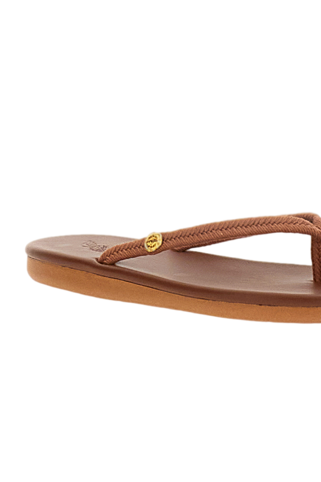 Tan Saionara Rope Leather Flip Flops