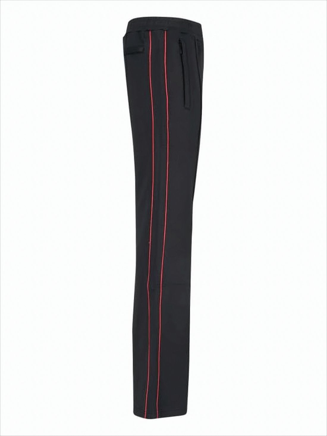 Straight-Leg Pants with Red Piping