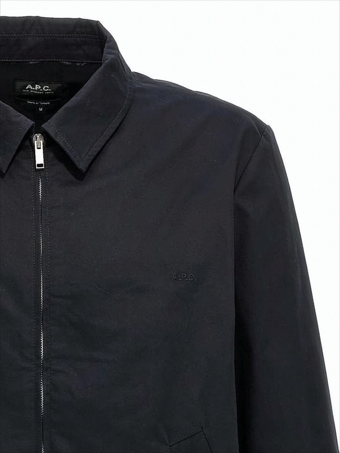 Black Cotton Jacket with Structured Silhouette
