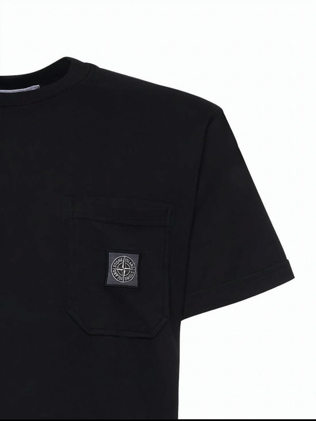 Black Short-Sleeve T-Shirt With Emblem Patch