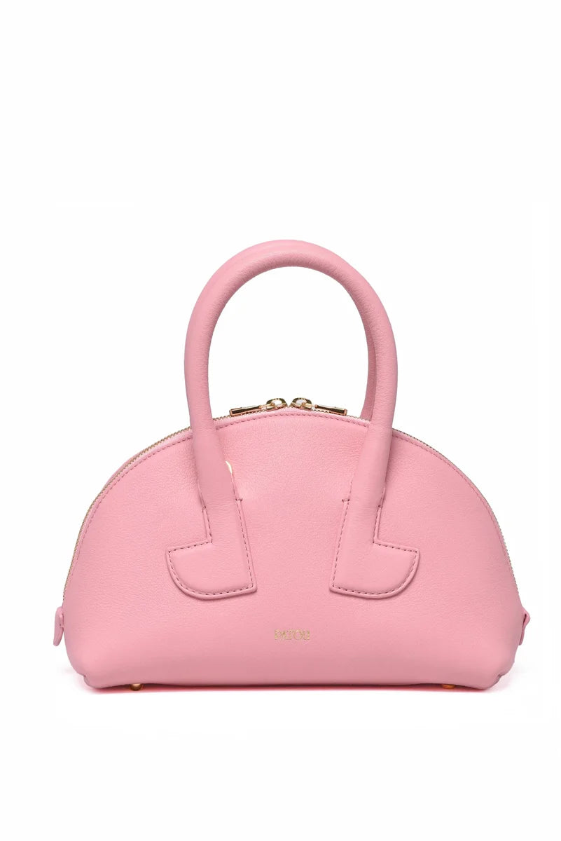 Leather Shoulder Bag - Pink